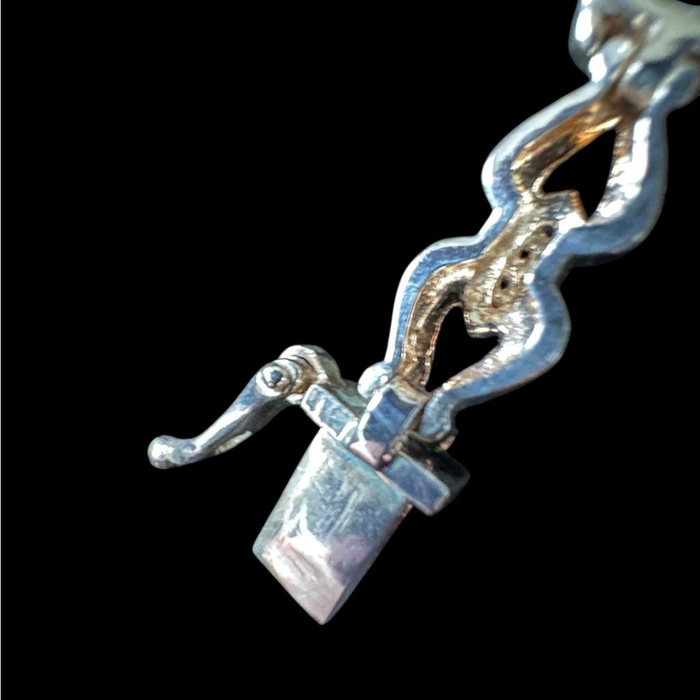 Solid 8” Solid Sterling Silver 925 Mosaic Opal Te… - image 7